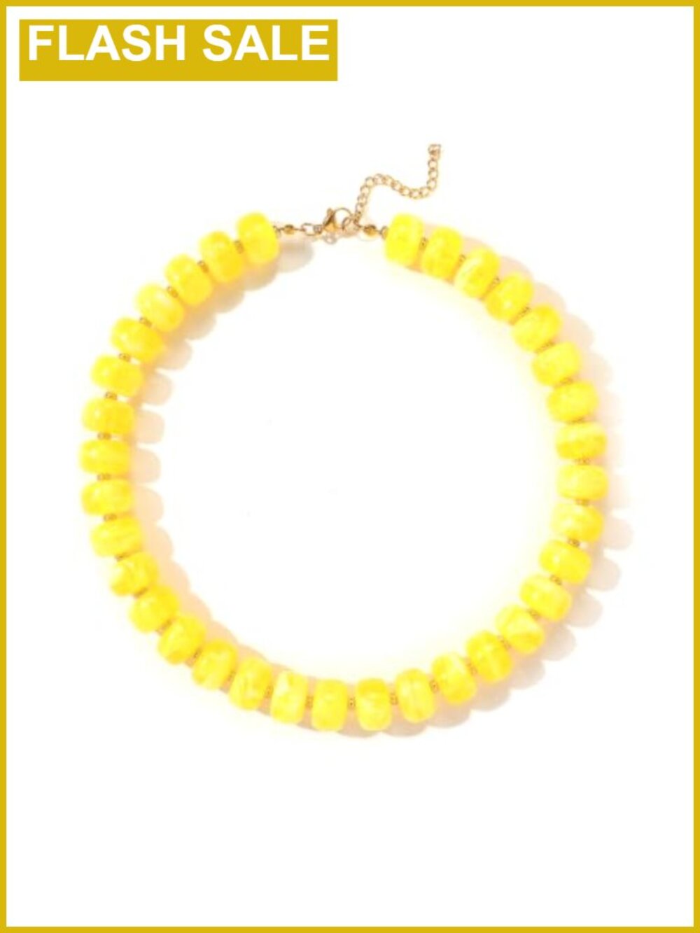 Chunky Resin Beaded Statement Necklace Boho Women's Adjustable Choker